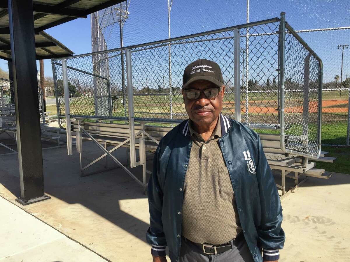 Everett Turner, former Negro League pitcher and shortstop locally, at Pittman-Sullivan Park,once the jewel park in the local Negro League baseball system. Now it's a city recreational field.