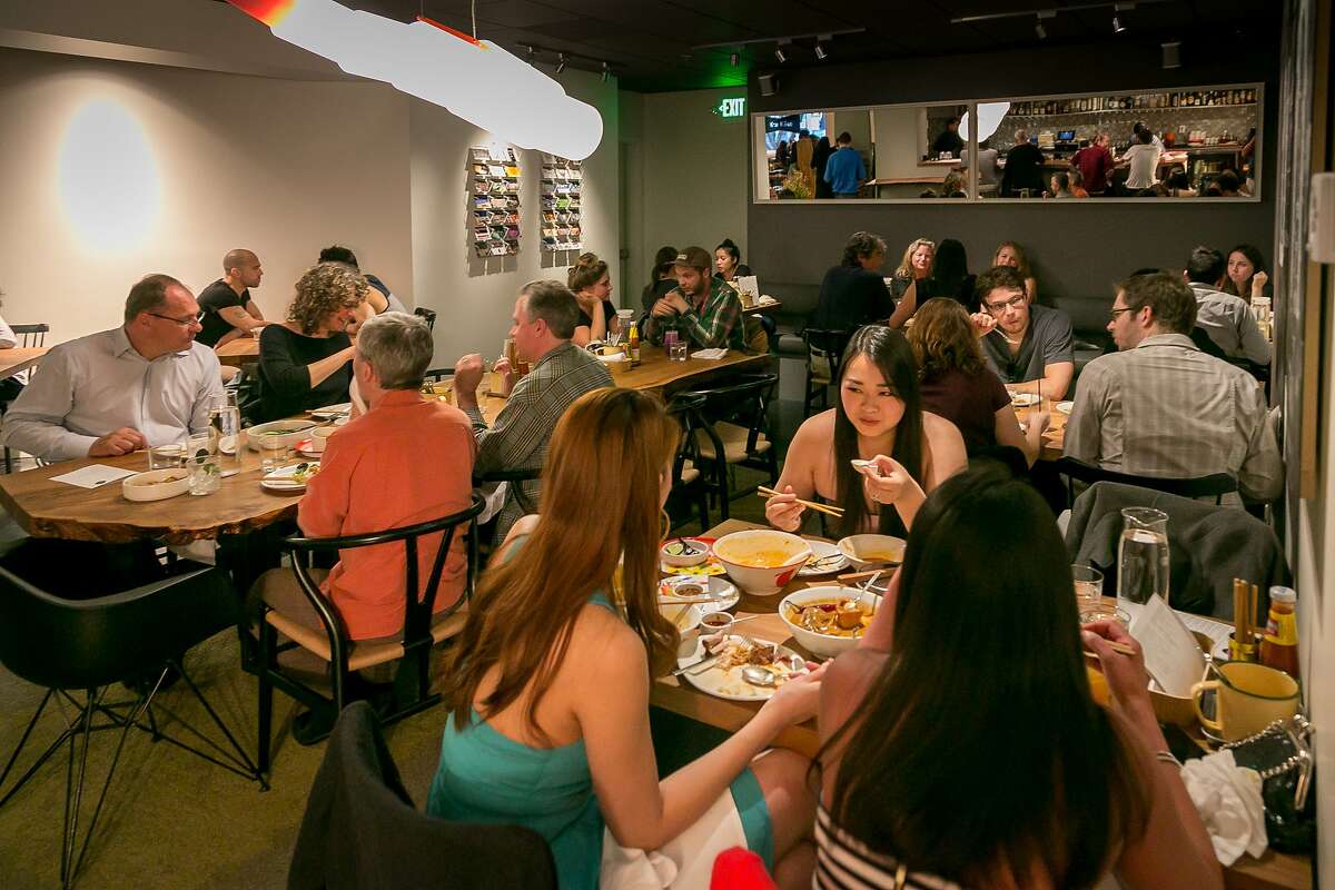 Diners enjoy dinner at Kin Khao in San Francisco, Calif., on Monday, April 28th, 2014.