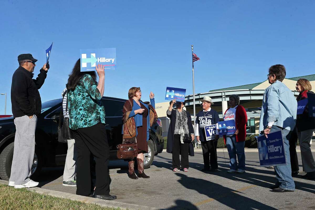 2. Las Palmas Library: 515 Castroville Rd.Photo: Former Texas State Senator Leticia Van de Putte, in boots, rallies supporters of Democratic U.S. presidential candidate Hillary Clinton at Las Palmas Library during the first day of early voting in Bexar County, Monday, Feb. 16, 2016. Early voting end on February 26 and the primary election on March 1.