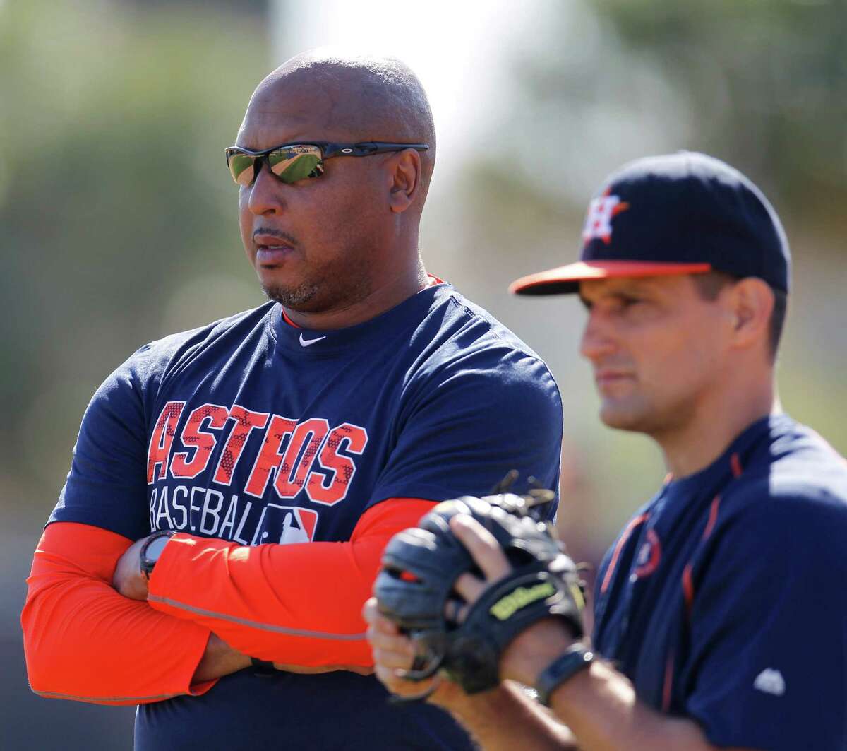 Houston Astros assistant hitting coach Alonzo Powell during report day for Houston Astros pitchers and catchers at their Osceola County facility, in Kissmmee, FL, Thursday, Feb. 18, 2016.