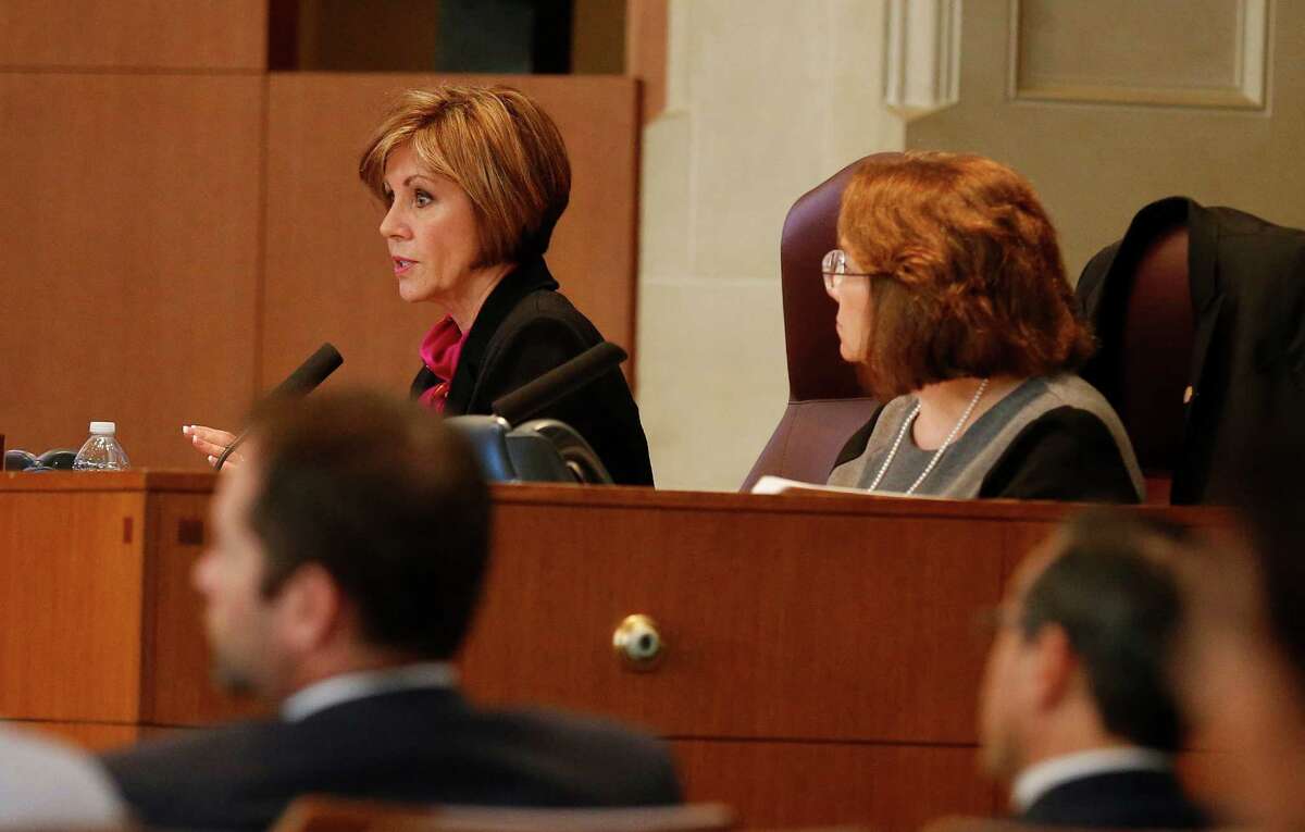 City Manager Sheryl Sculley speaks with city council during a council session on Thursday, Feb. 18, 2016. Council approved Sculley's raise and bonus package, which holds her spot as the highest-paid employee in the city.