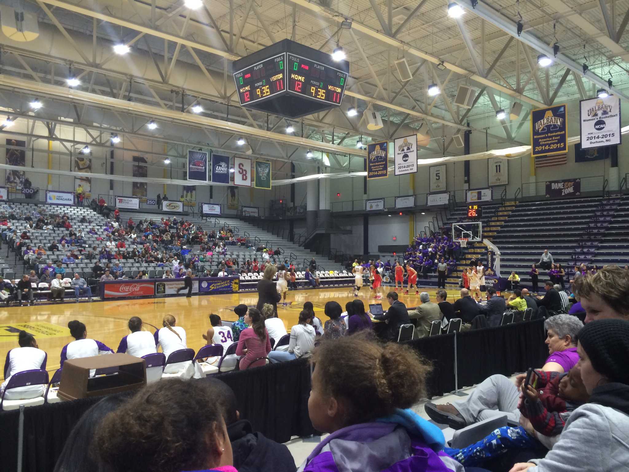 Checking out the Great Danes women's basketball game