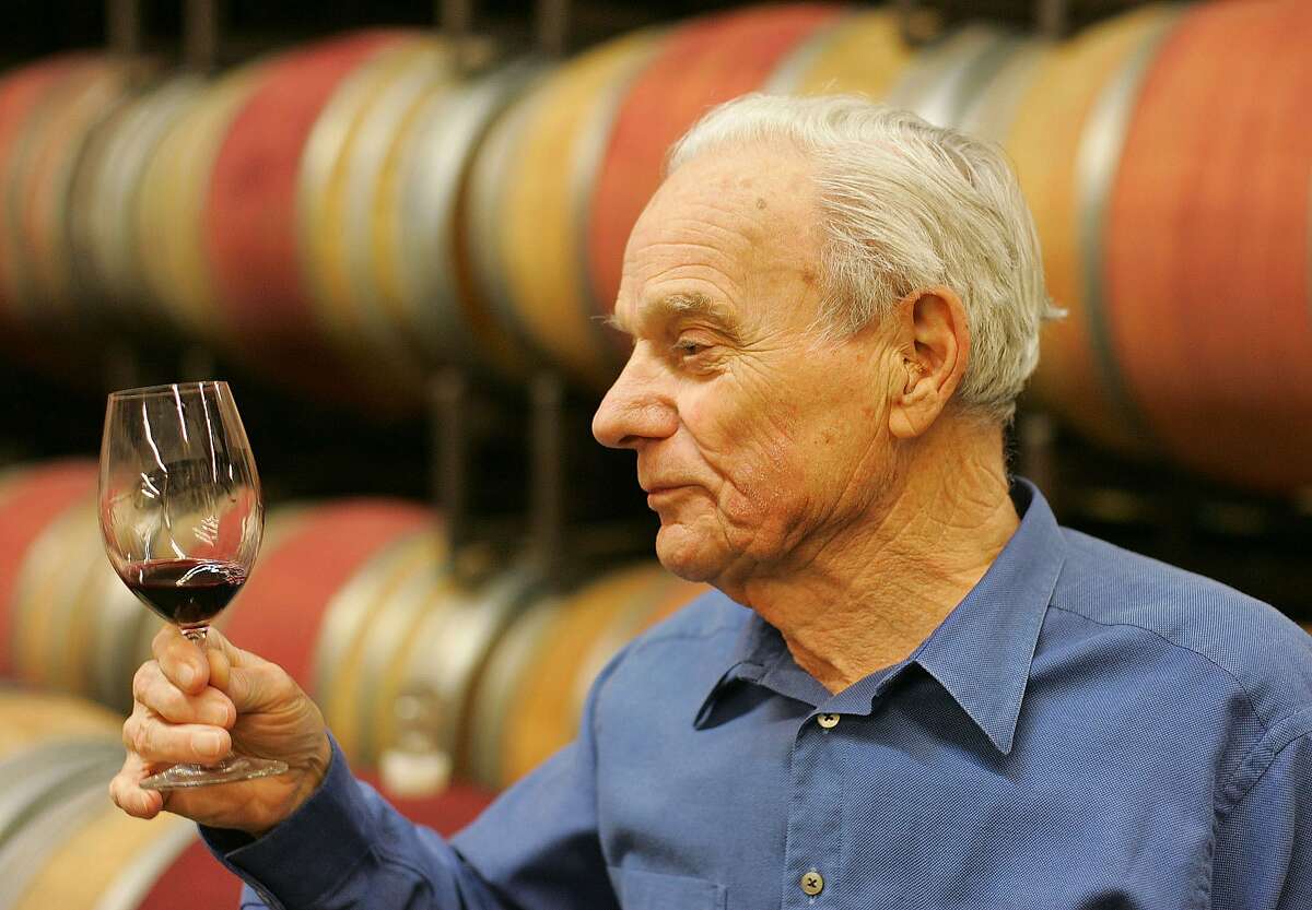 In this 2005 file photo, Peter Mondavi samples a glass of Cabernet Sauvignon out of the barrel at the Charles Krug Winery in St. Helena, Calif.