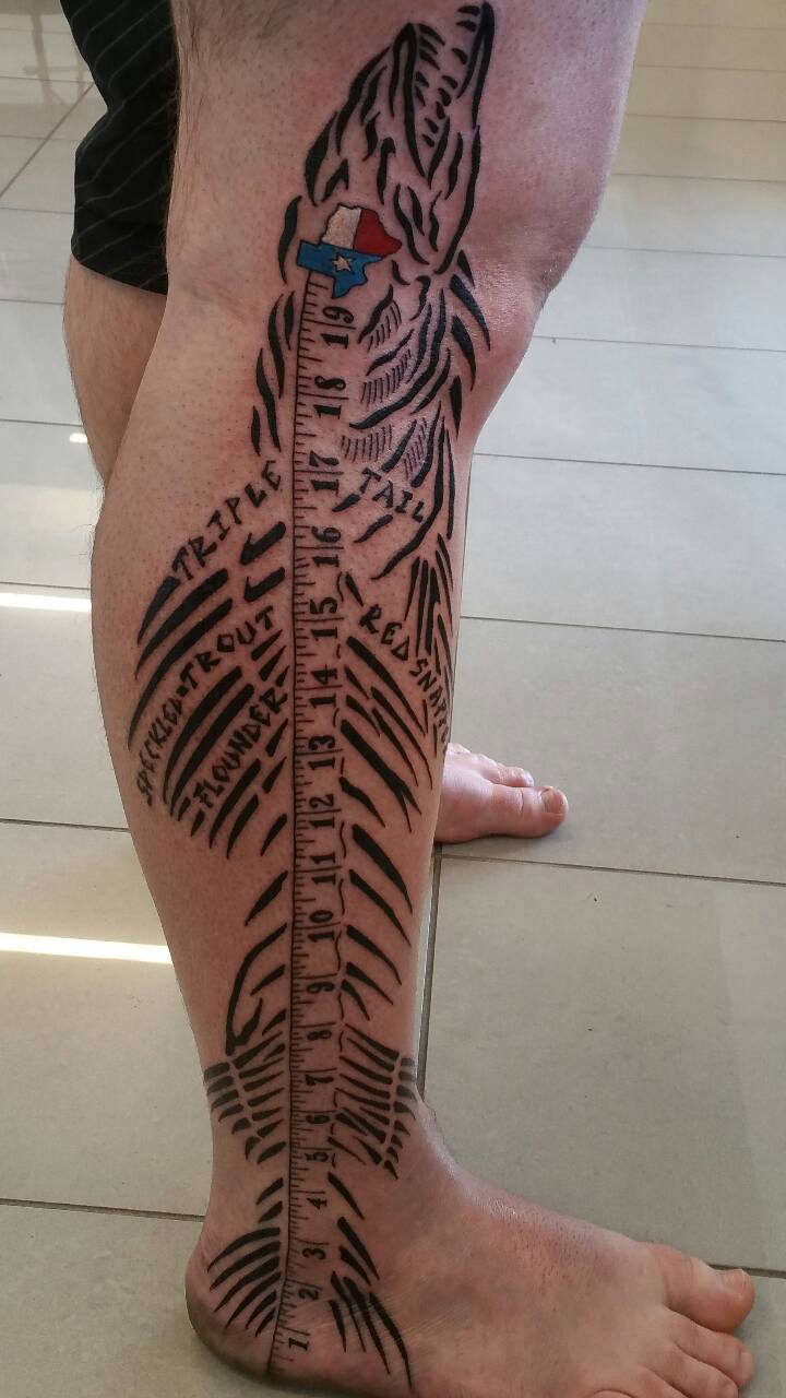 Fisherman Tattoos Ruler On His Leg To Always Measure His Catch  Network Ten