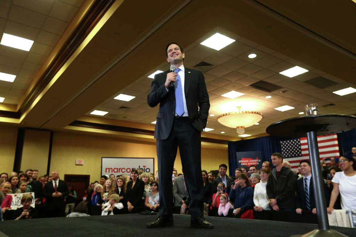 Marco Rubio holds a rally at the Houston Marriott South at Hobby Airport Wednesday, Feb. 24, 2016, in Houston, Texas.