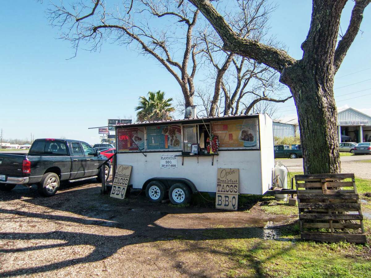 Plantation BBQ trailer in Richmond﻿ makes tacos with brisket, spices and homemade tortillas.