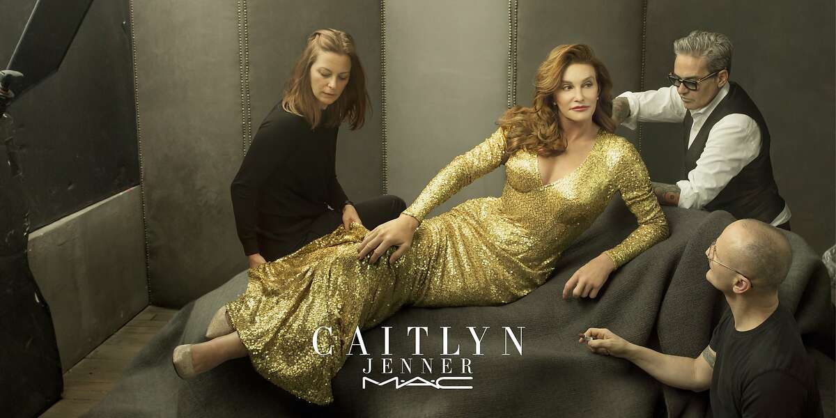 A scene from the ad campaign for Jenner X MAC, a collaboration between Caitlyn Jenner and MAC Cosmetics. It's a new beauty line launched by Caitlyn Jenner in a collaboration with MAC Cosmetics. This shade, called "Finally Free, " is $17 and all proceeds go to the MACS AIDS Fund Transgender Initiative. The rosy-toned nude lipstick goes on sale April 7.