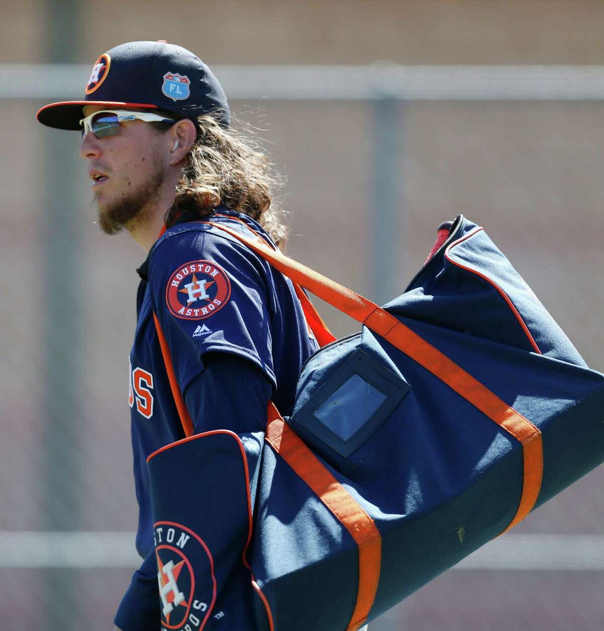 Houston Astros outfielder Colby Rasmus at the Astros spring training in Kissimmee, Florida, Saturday, Feb. 27, 2016.