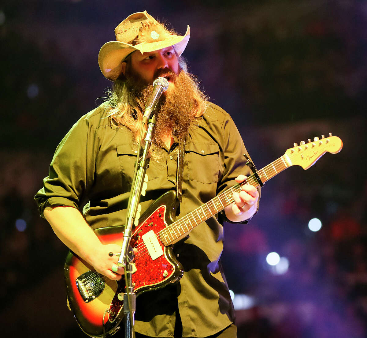 Recent Grammy winner Chris Stapleton performs in his San Antonio Rodeo & Stock Show debut at the AT&T Center on Saturday, Feb. 27, 2016. MARVIN PFEIFFER/ mpfeiffer@express-news.net