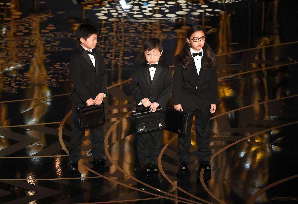 Children participate in a skit at the Oscars on Sunday, Feb. 28, 2016, at the Dolby Theatre in Los Angeles.