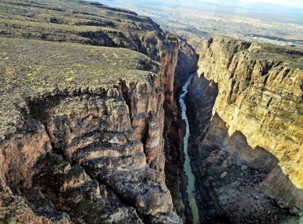 "#mariscal #canyon from the air in #bigbendnationalpark ... this is the spot in #bigbend where the #river begins it's turn #north giving the area it's name." 