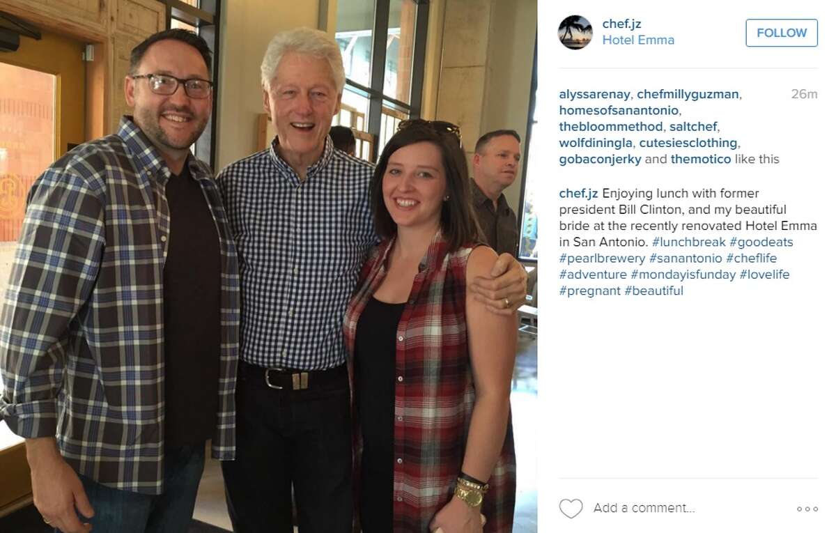 Bill Clinton stops by the The Pearl on Monday, Feb. 29, 2016.