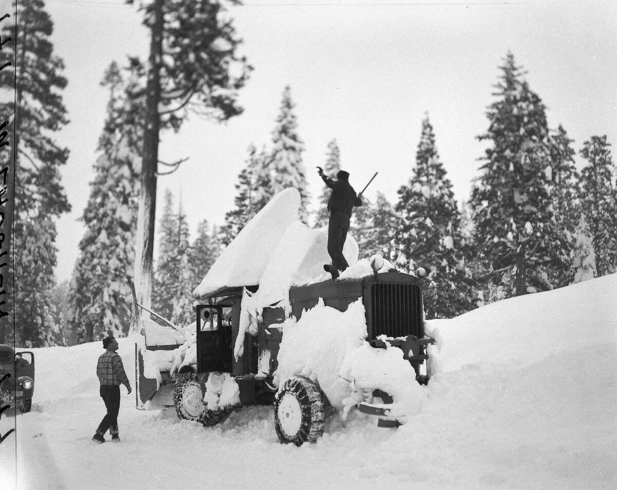 The train City of San Francisco Streamliner was stuck in snow drifts near Yuba Pass in the Sierra Nevada for 4 days. Ken McLaughlin used skis and snow shoes to get to the train long before any other journalists