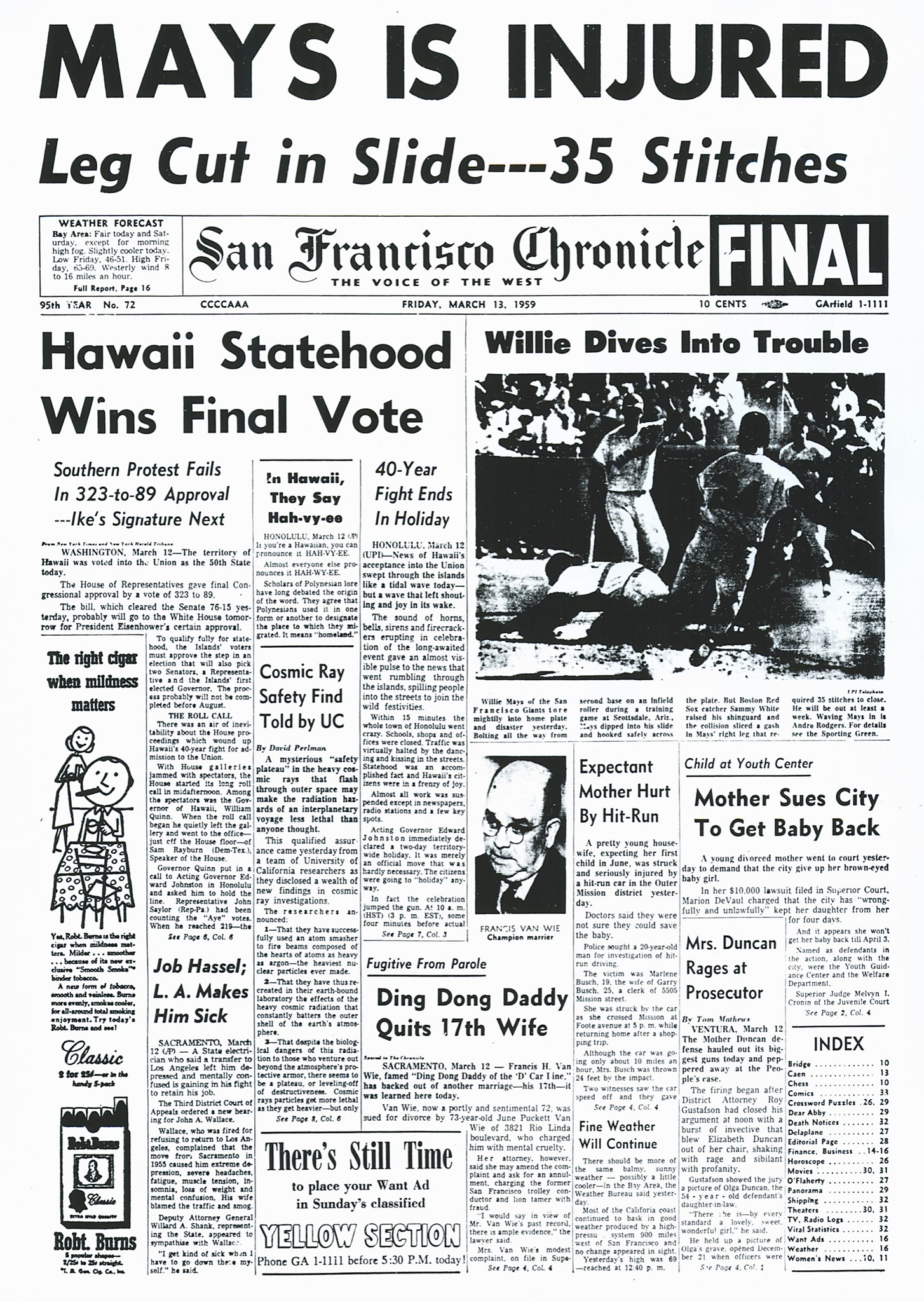 San Francisco Chronicle Newspaper Cover 1965 Giants Beat LA Large Shirt