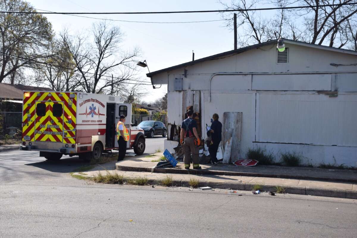 A crash on the West Side on March 3 involving two vehicles sent a woman's SUV careening into the side of a small building.