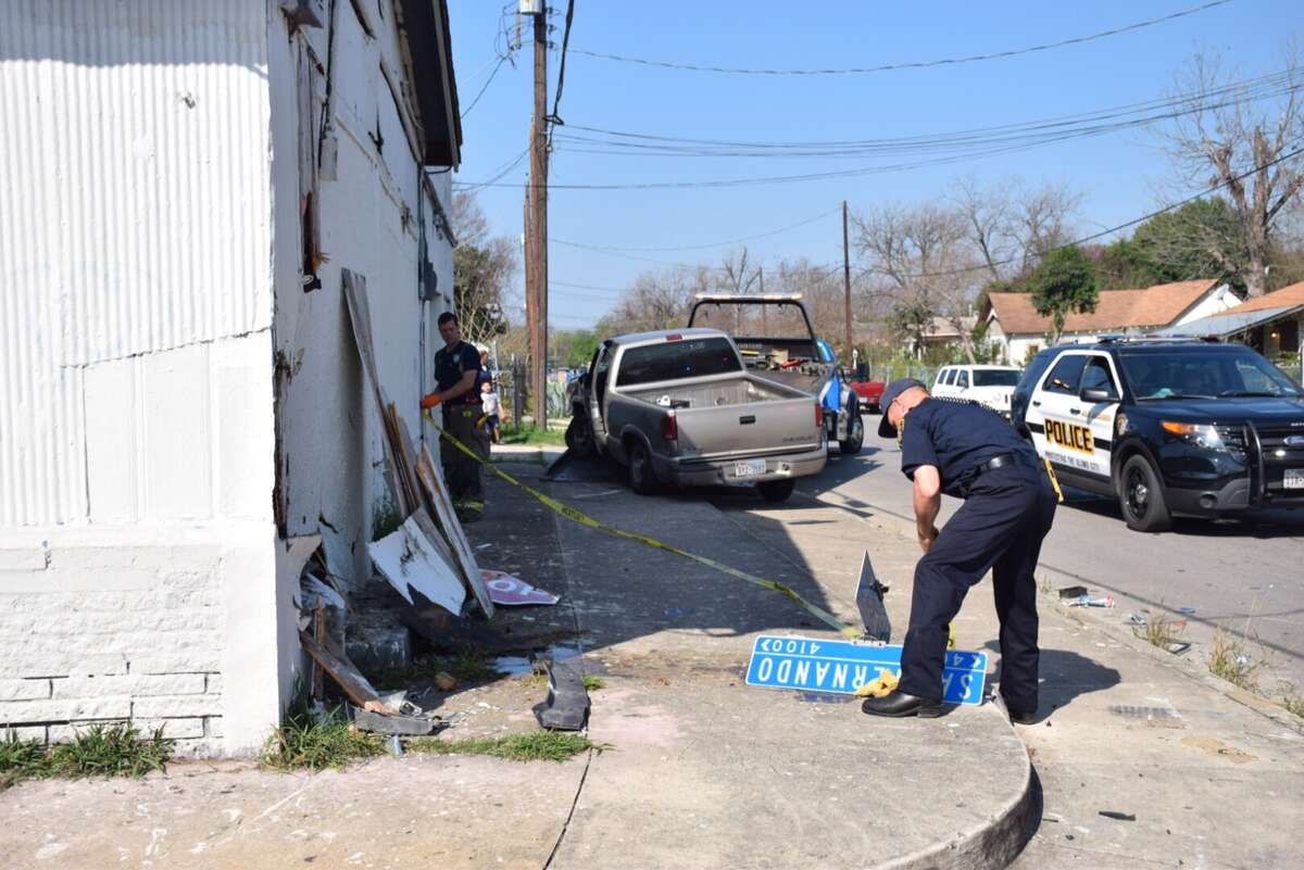 A crash on the West Side on March 3 involving two vehicles sent a woman's SUV careening into the side of a small building.