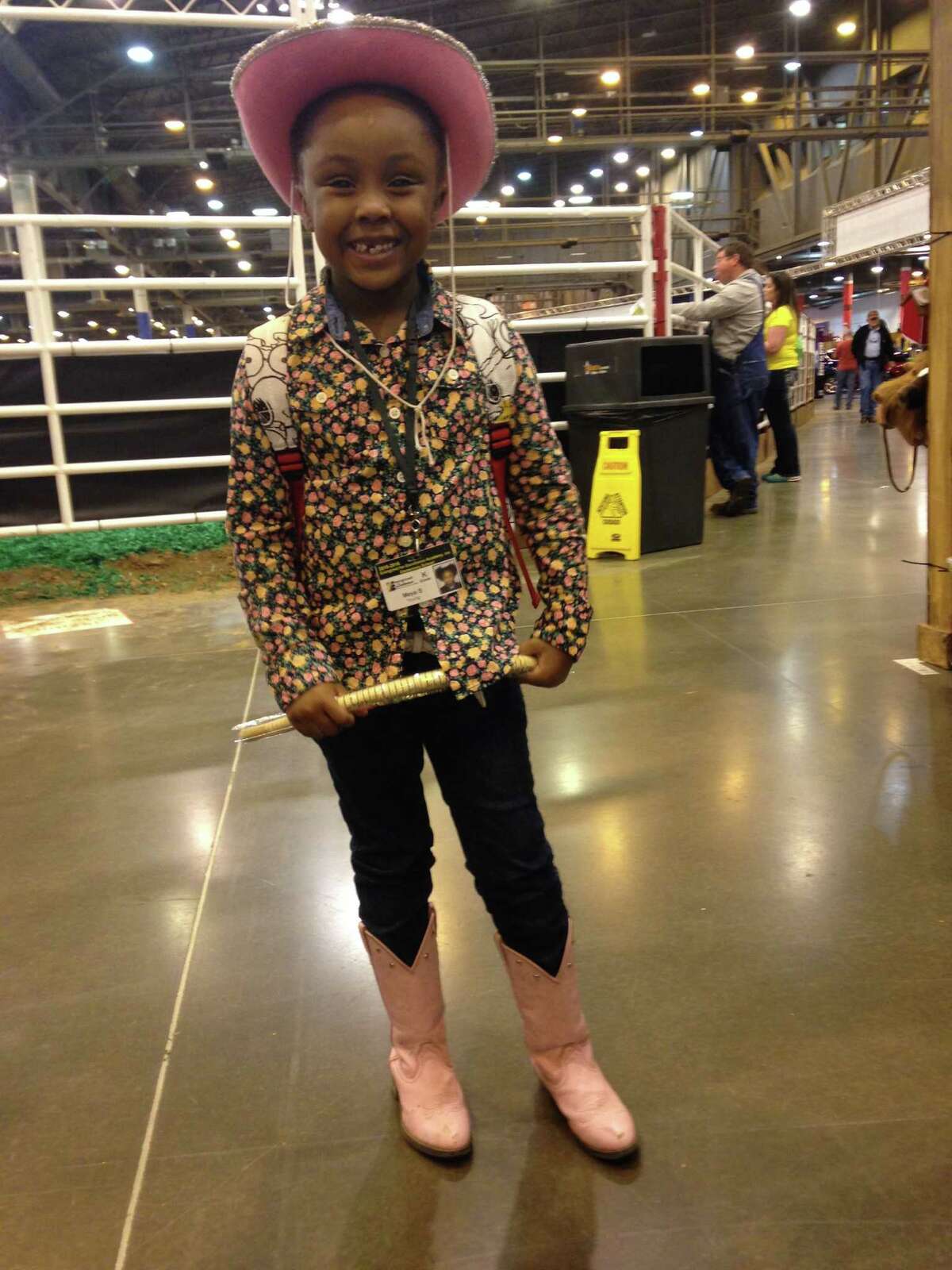 Meya Young, 6, at the Houston Livestock Show and Rodeo on Thursday, March 3, 2016.