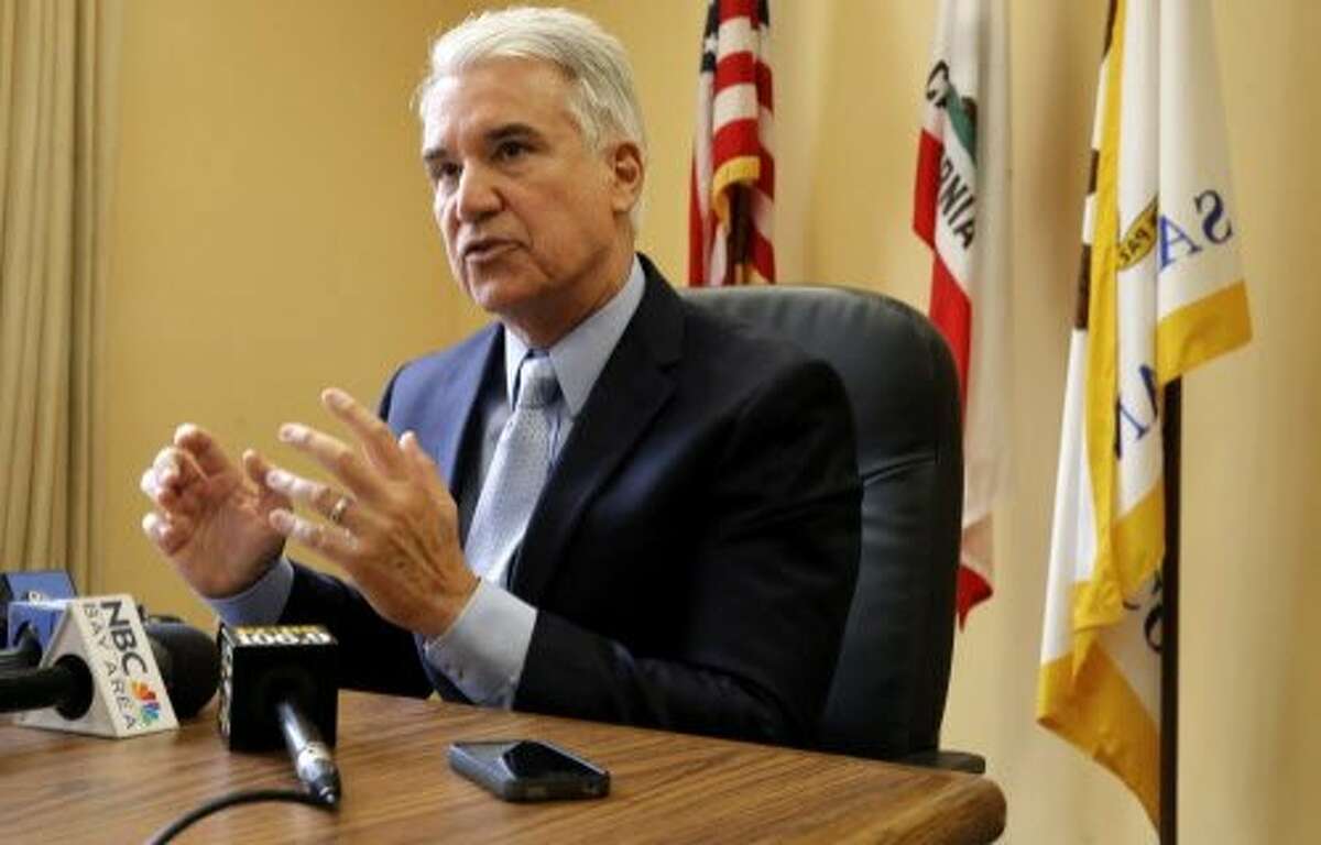 San Francisco District Attorney George Gascon comments on the Ian Hespelt case, after Hespelt's appearance in court for his arraignment in San Francisco, Calif., on Thurs. September 10, 2015. Hespelt is accused of attacking a woman inside a vehicle during last month's Critical Mass bike ride.
