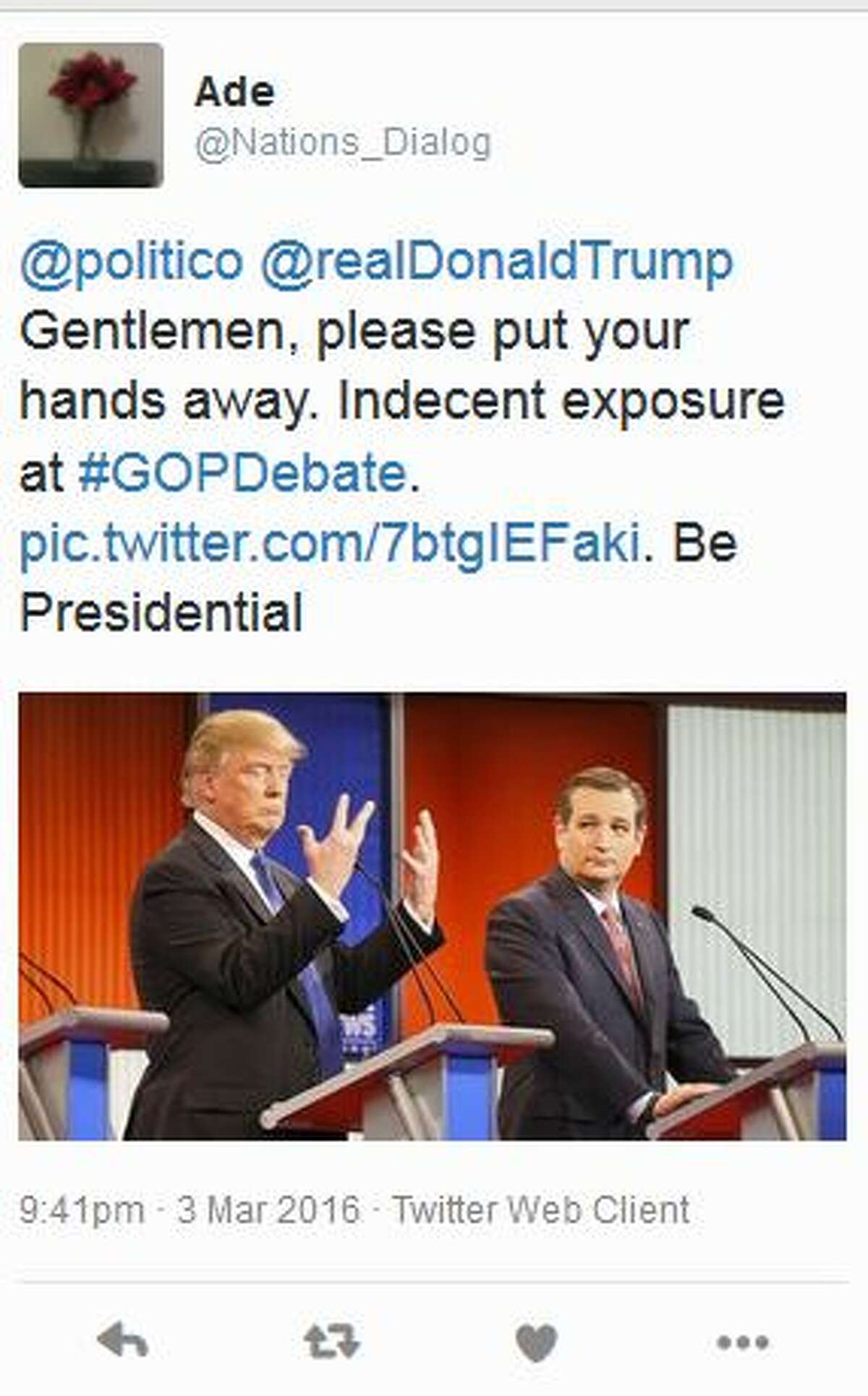 The #gopdebate just got NSFW when Donald Trump talked about his penis.