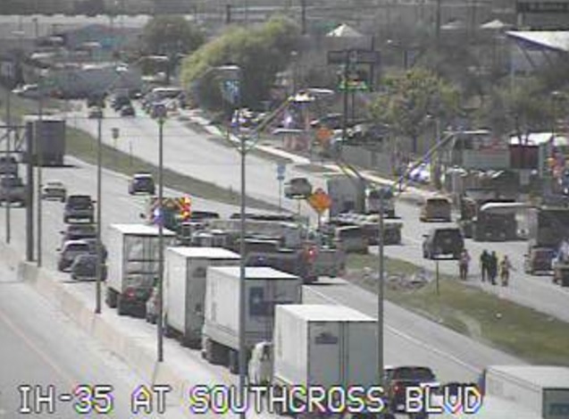 Interstate 35 Snarled Due To Rollover Crash On Southwest Side