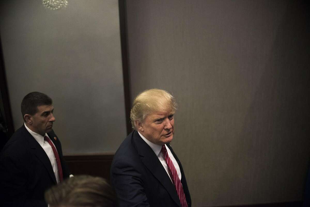Presidential hopeful Donald Trump during a campaign event in the ballroom of the Westin Portland Harborview Hotel in Portland, Maine, March 3, 2015. (Hilary Swift/The New York Times)