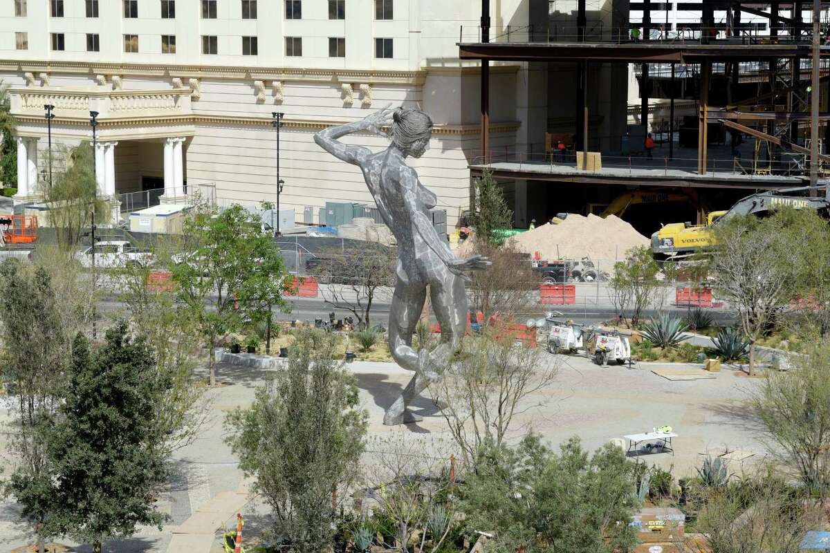 Burning Man statue graces Las Vegas Strip