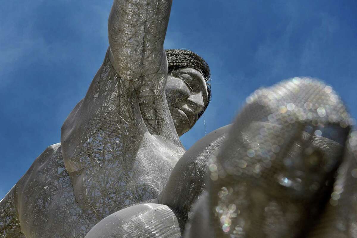 Burning Man statue graces the Las Vegas Strip