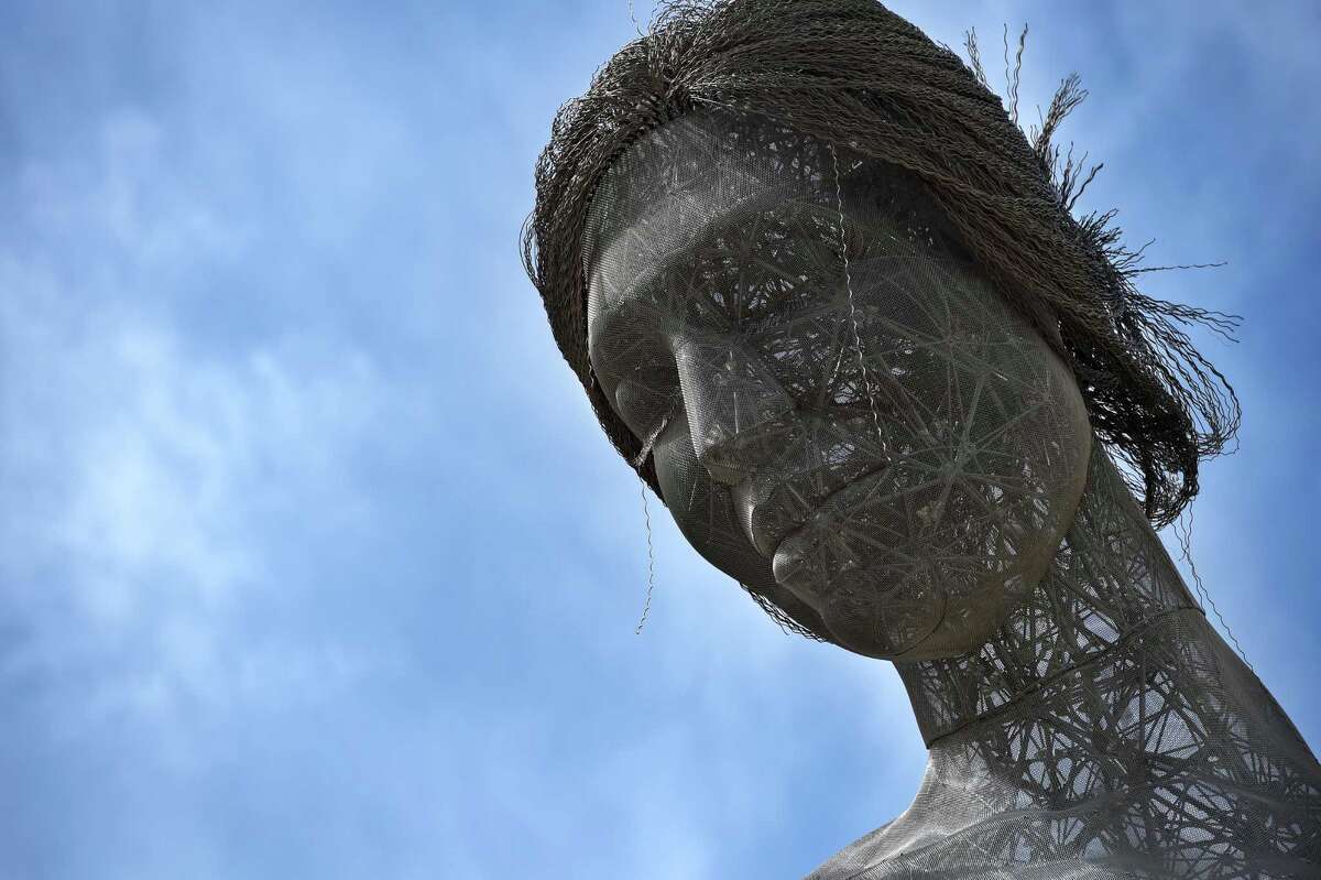Burning Man statue graces the Las Vegas Strip
