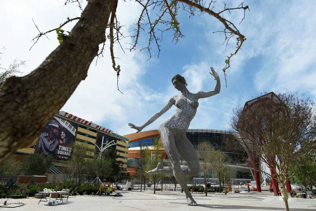 Burning Man statue graces the Las Vegas Strip
