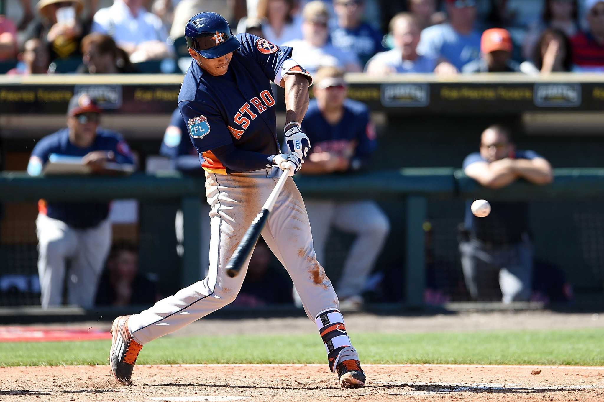 20 MAR 2016: Carlos Correa (1) of the Astros during the spring training  game between the