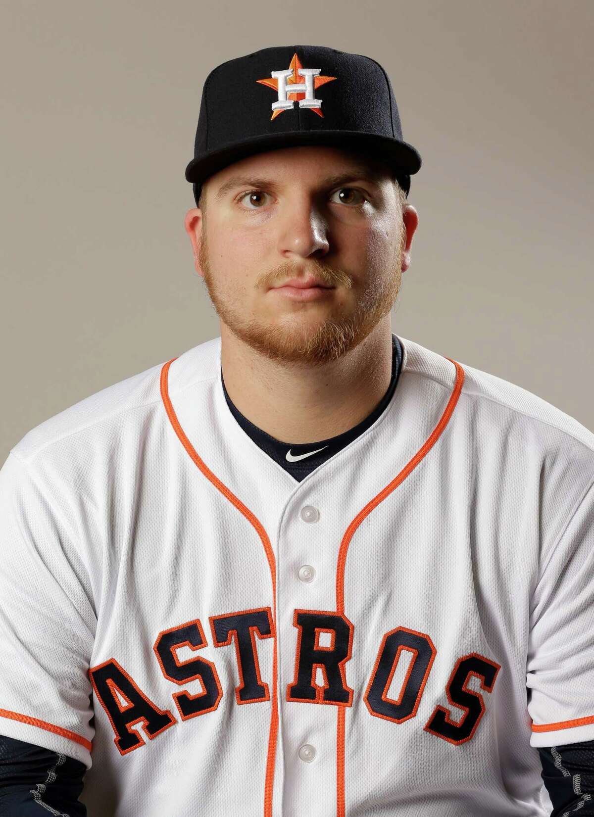 This is a 2016 photo of A.J. Reed of the Houston Astros baseball team. This image reflects the Houston Astros active roster as of Wednesday, Feb 24, 2016 in Kissimmee, Fla., when this image was taken. (AP Photo/John Raoux)