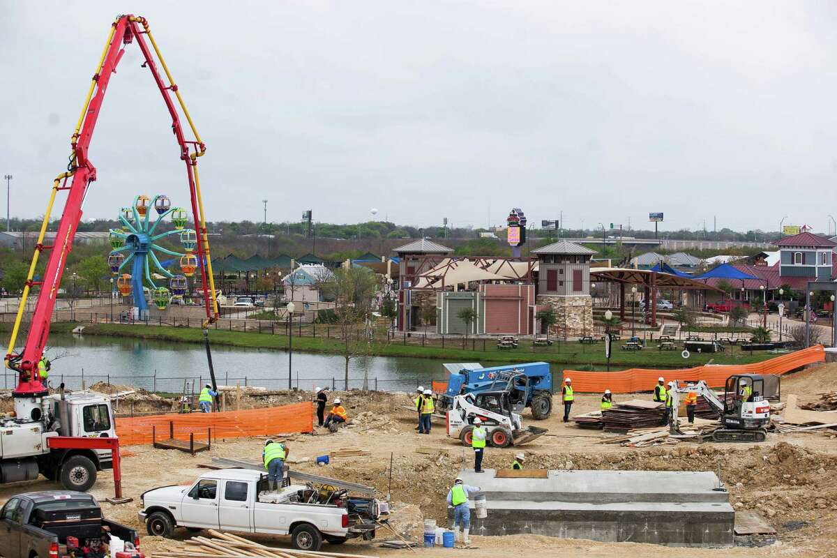 Construction of Morgan's Inspiration Island, an accessible water park expected to open in spring 2017, Monday March 7, 2016 at Morgan's Wonderland. AGC of mercer along with volunteer contractors have launched an "Extreme Give" construction blitz where more than $350,000 of construction services have been donated towards the park.