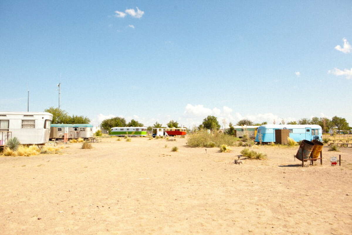 El Cosmico, where guests can rent retro trailers and teepees to stay in overnight.