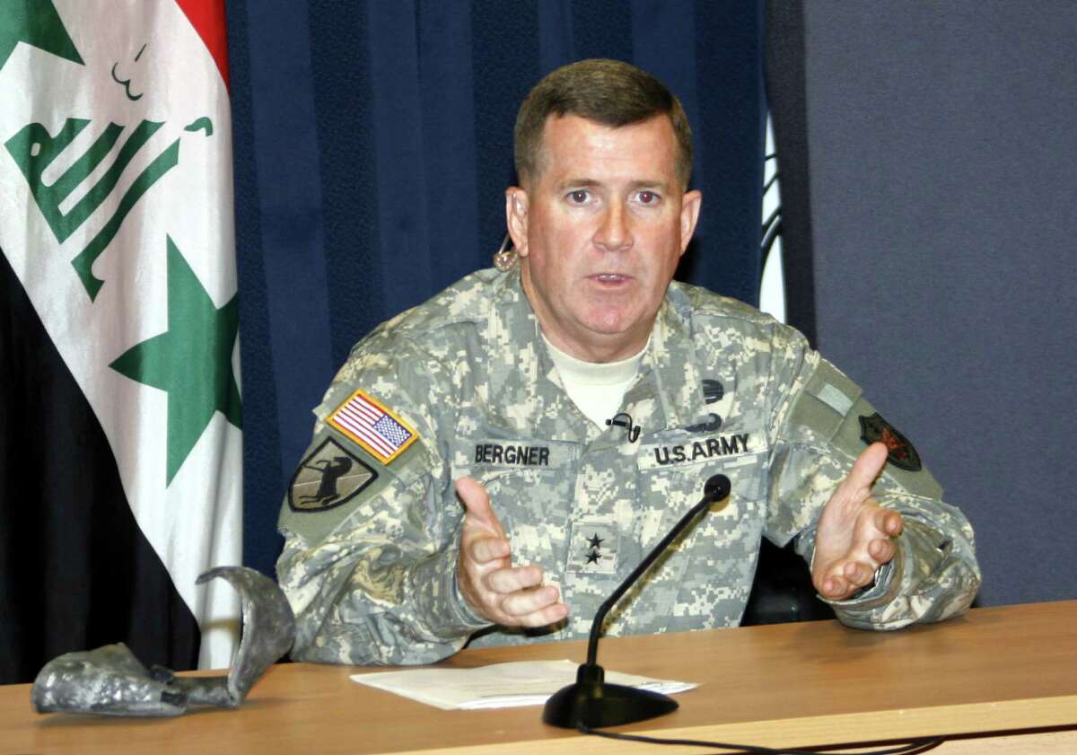 Retired Army Major Kevin Bergner was appointed interim CEO of Goodwill San Antonio on Tuesday. He is the Army’s former chief of public affairs. Here he is speaking at a news conference in 2007 in Baghdad, Iraq.