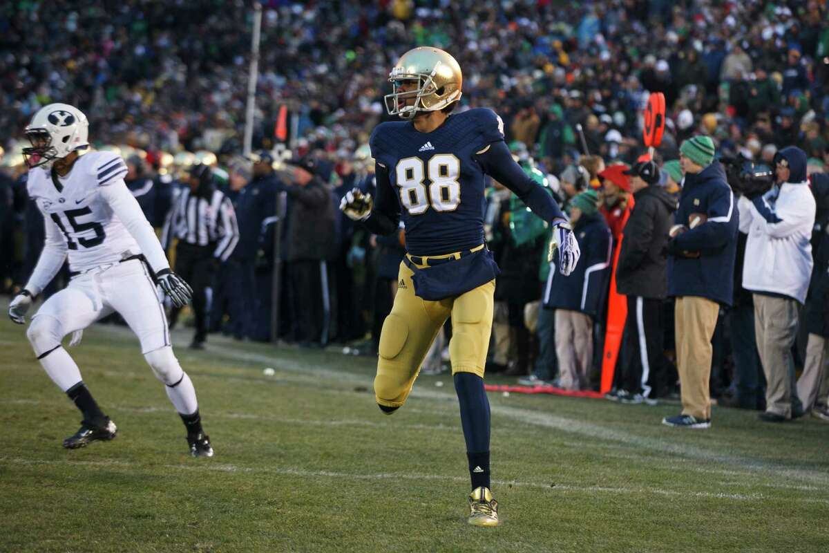 Notre Dame freshman Corey Robinson (88) plays against Brigham Young on Nov. 23, 2013, in South Bend, Ind.