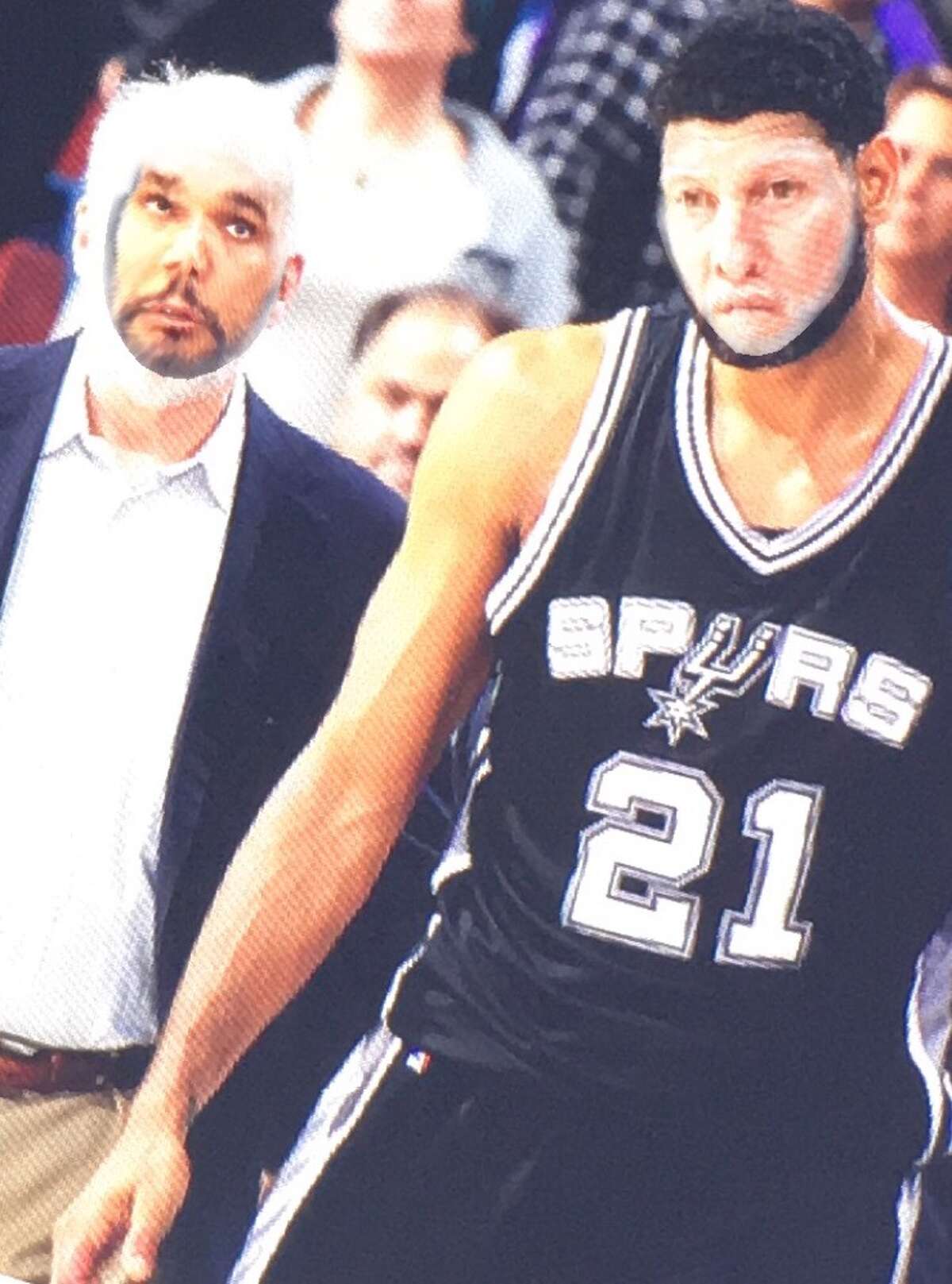 Face swap: Tim Duncan and Gregg Popovich