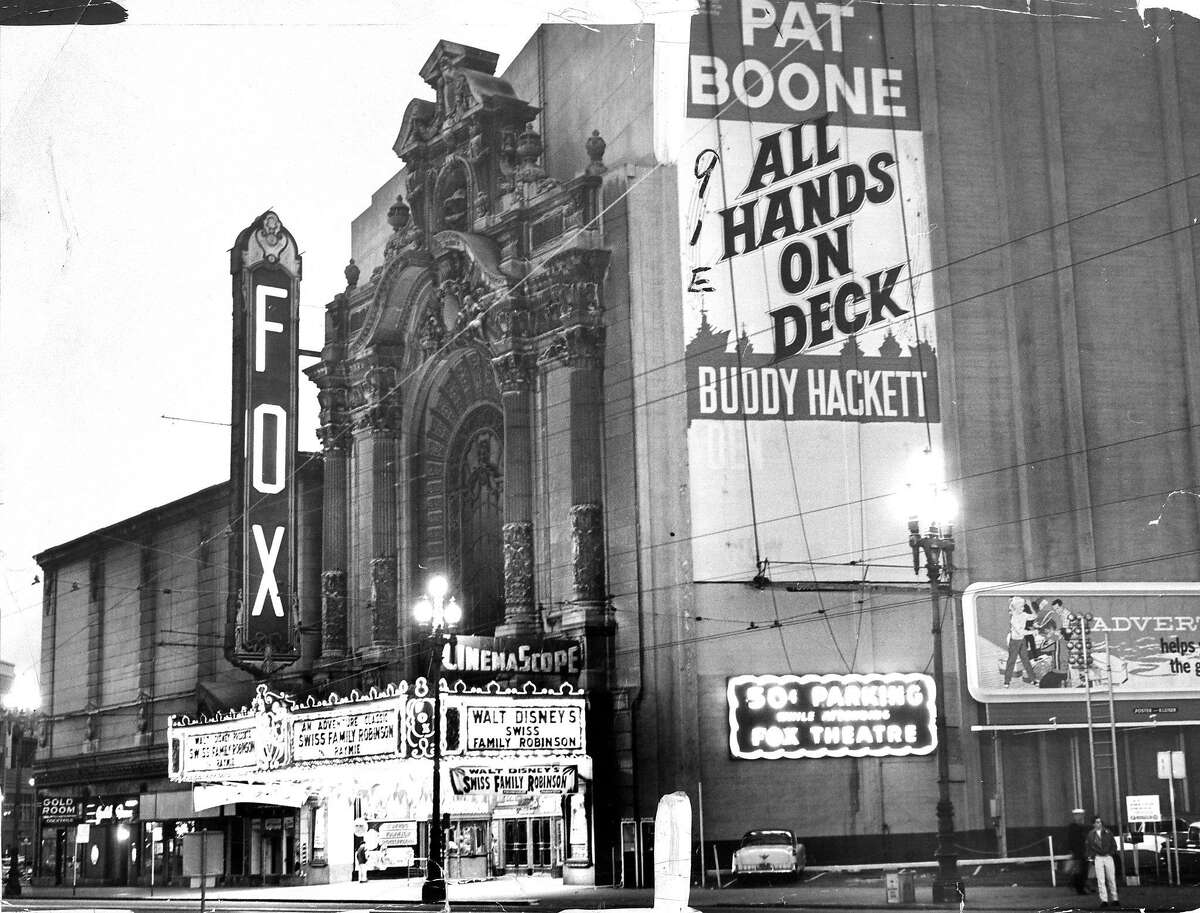 Fox Theater, on Market Street, San Francisco, in 1961. Featuring Pat Boone and Buddy Hackett in "All Hands On Deck",