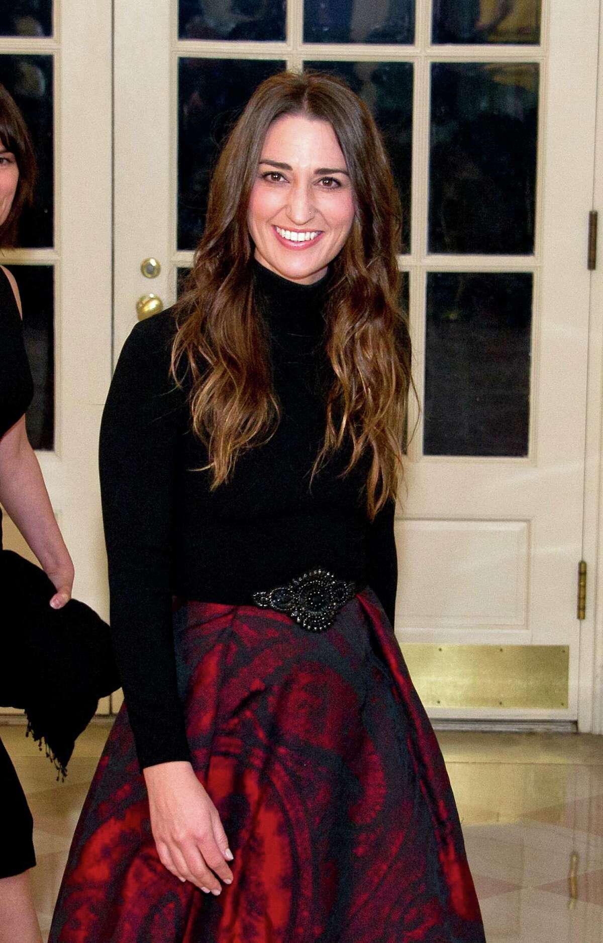 WASHINGTON, DC - MARCH 10: Singer Sara Bareilles arrives for the State Dinner at the White House March 10, 2016 in Washington, DC. Hosted by President and First Lady Obama, the dinner is in honor of Prime Minister Justin Trudeau and Sophie Gregoire Trudeau of Canada.