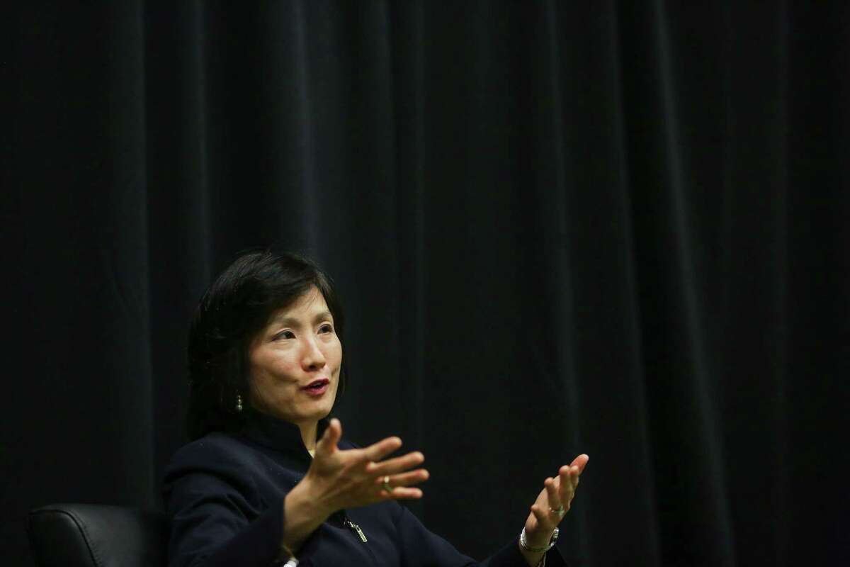 The director of the US Patents and Trademarks Office Michelle K. Lee sits down for a fireside chat at the University of Houston in the Michael J. Cemo Hall Auditorium Friday, March 11, 2016 in Houston. ( Michael Ciaglo / Houston Chronicle )