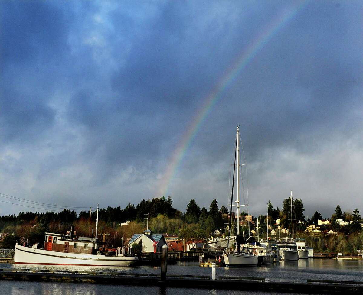 Olympia Feb. 9 precipitation: 1.51 inches This lovely rainbow scene was nowhere in sight Thursday, as Olympia saw almost all of February's monthly average rain fall in one day.