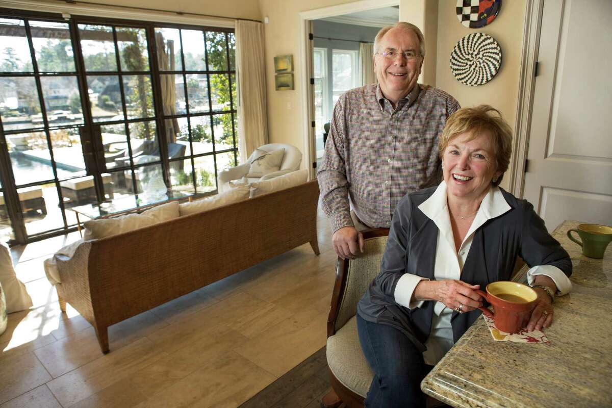 Stevelyn and Bob Buenger pose for a portrait in their home on Wednesday, Feb. 10, 2016, in Montgomery. Buenger built a house on Lake Conroe a few years ago. When they built their home on Lake Conroe, they designed the house with several aging-in-place accommodations. ( Brett Coomer / Houston Chronicle )
