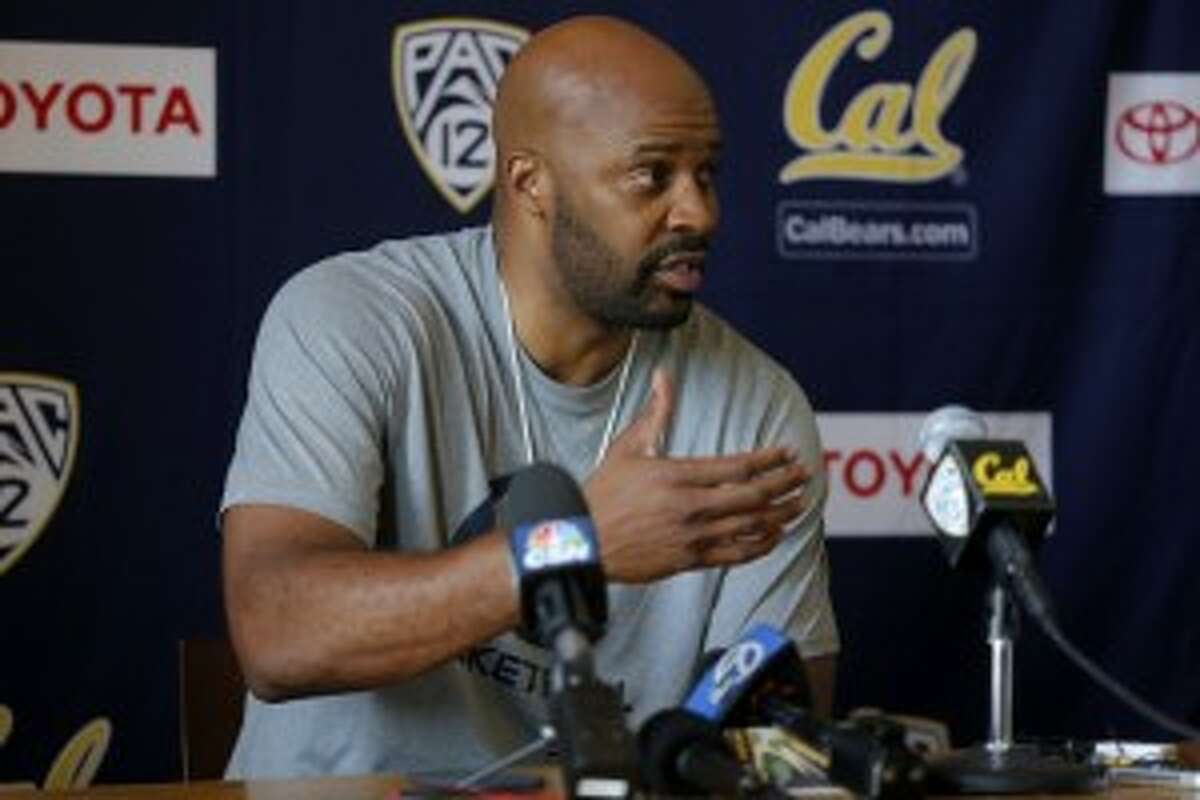 Head coach Cuonzo Martin speaks to the media before a Cal Bears men’s basketball practice in Berkeley, California, on Wednesday, Oct. 7, 2015.