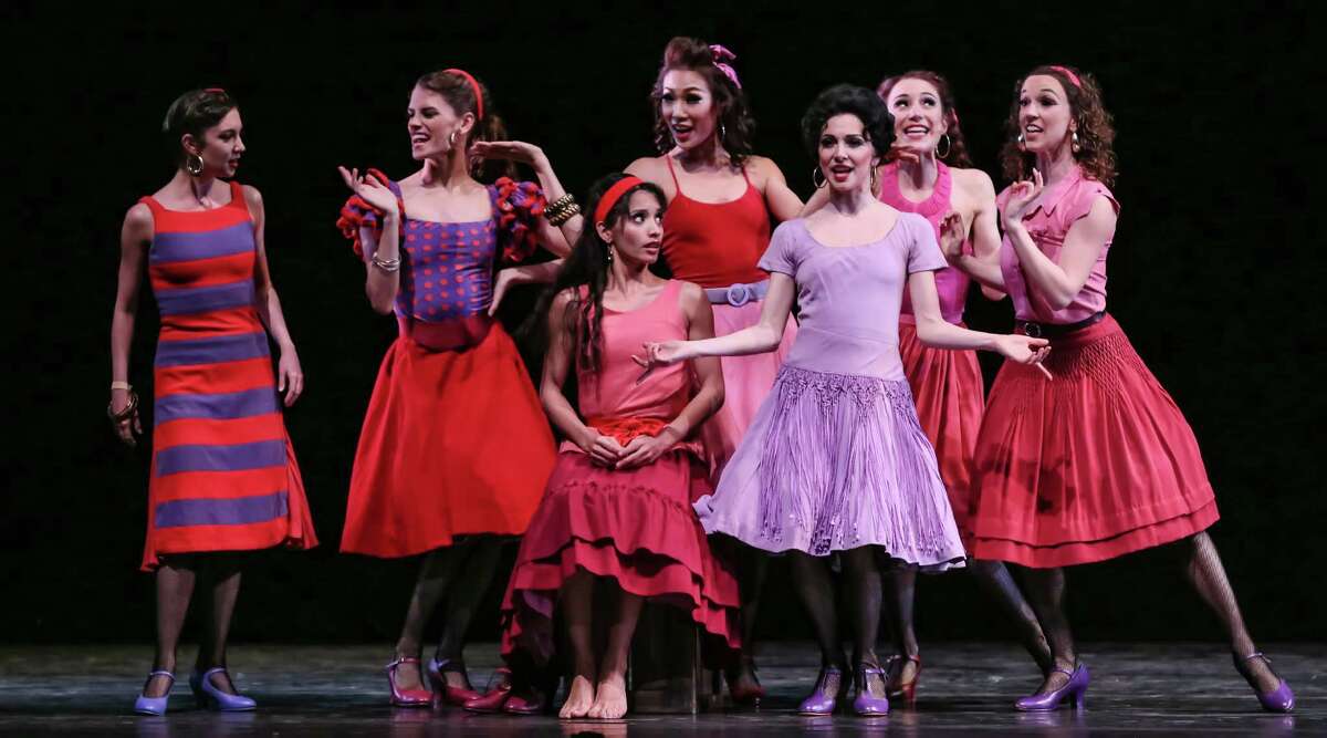 Artists of Houston Ballet in the company premiere of Jerome Robbins' "West Side Story Suite." Performances continue at the Wortham Theater Center through March 20.