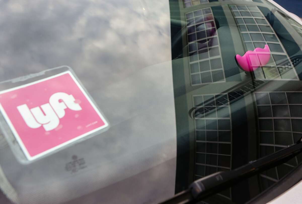The new Lyft mustache is displayed in a car at the community driver rally event at Lyft?•s headquarters in San Francisco to celebrate the roll out of Lyft?•s new look Ð ?’The Glowstache" on Monday, January 26, 2015.