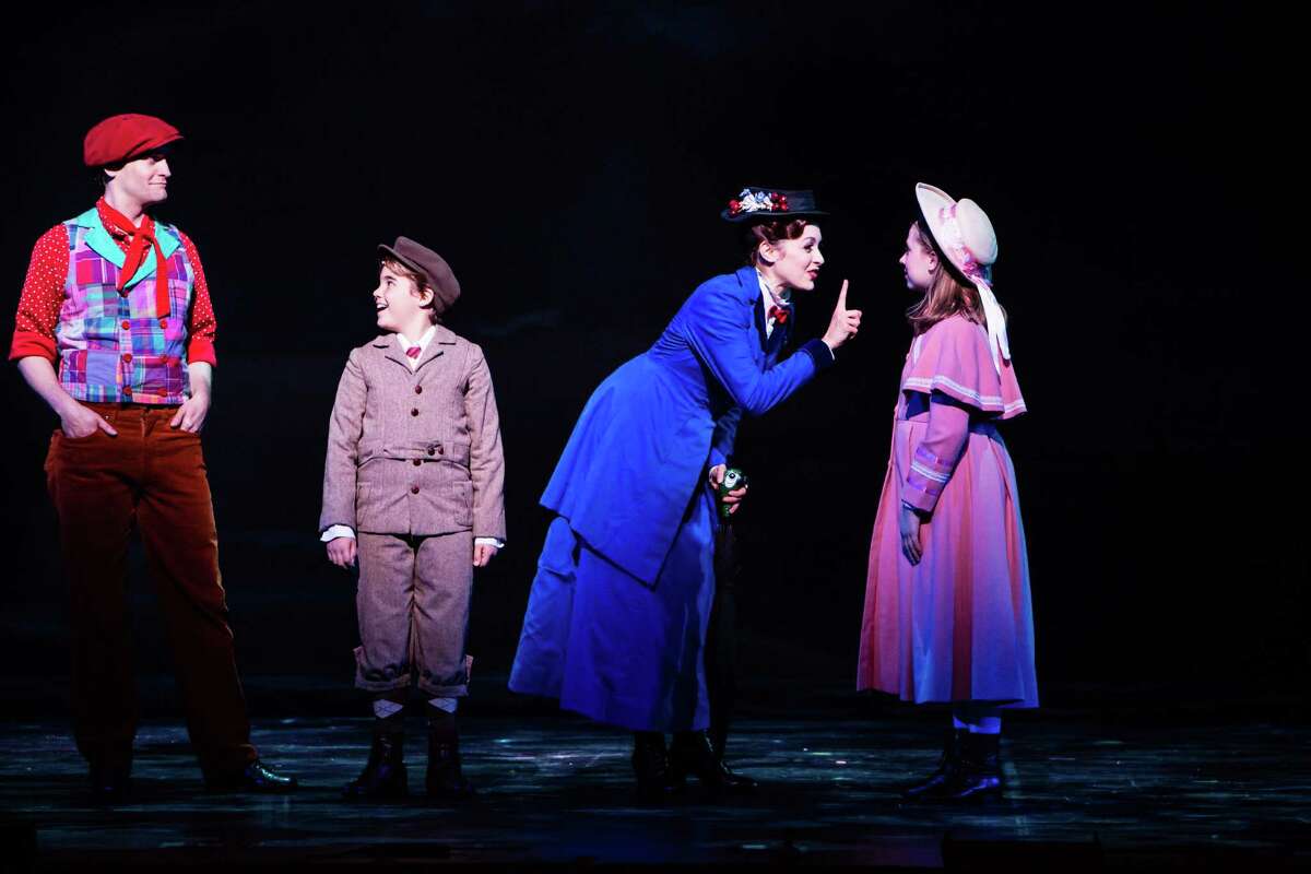 The titular nanny (Christina Decicco) teaches a thing or two to the Banks children (Sean Graul and Kelly Lomonte) in "Mary Poppins."