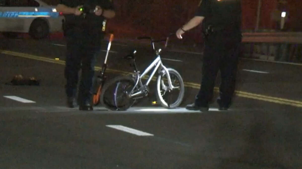 A bicyclist died Tuesday night when a hit-and-run driver in a sports utility vehicle slammed into him on a roadway in northeast Harris County.