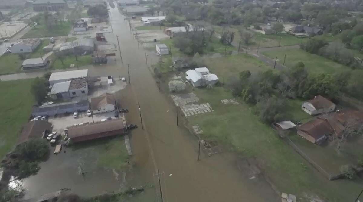 Drone footage shows flood damage in Orange County