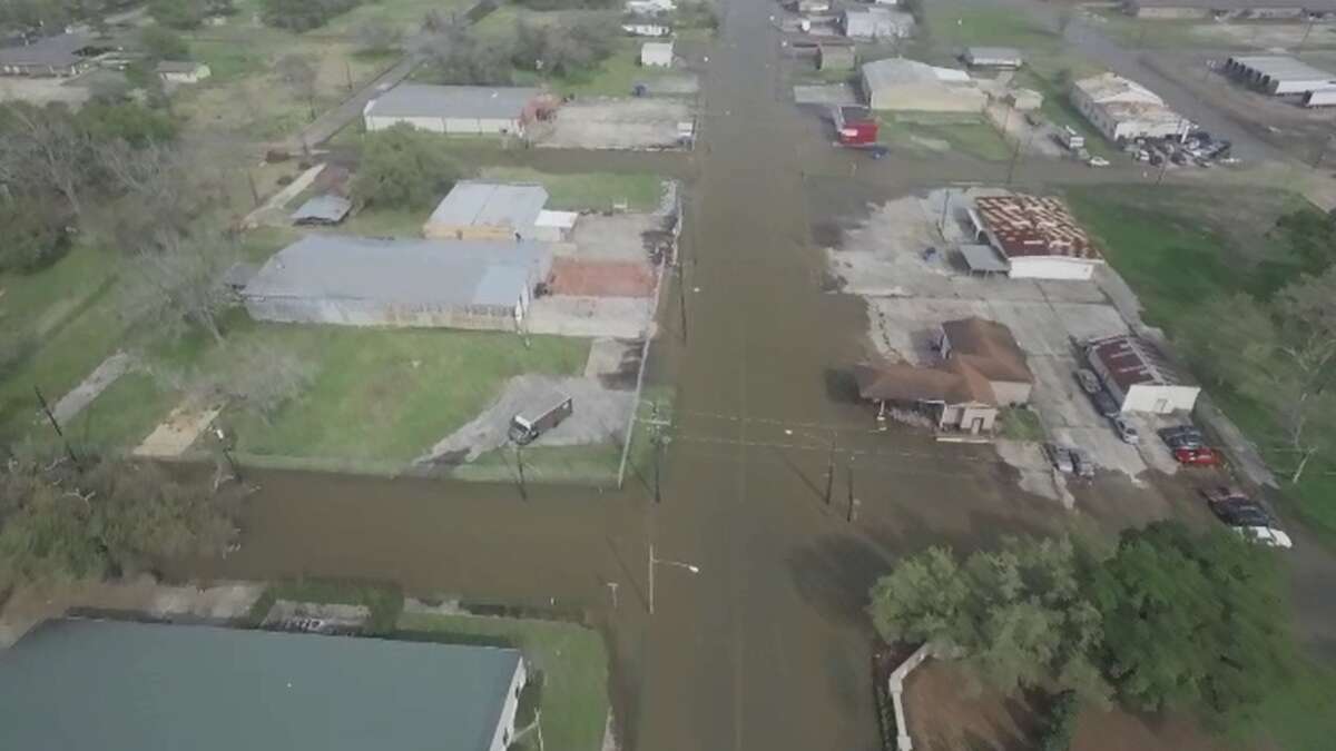 Drone footage shows flood damage in Orange County