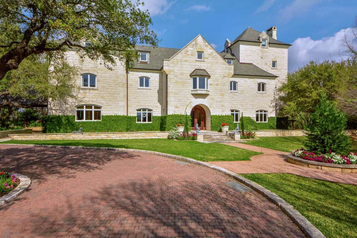 Commander's Point Estate, a 9,600-square-foot stone home styled like an English manor that sits on a cliff overlooking Lake Travis in Austin, is on the market for $22.9 million.