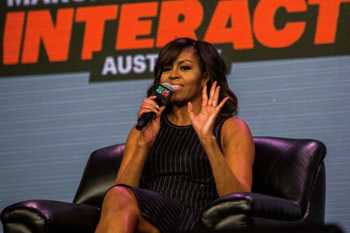 First lady Michelle Obama participates in a panel discussion during SXSW on March 16, 2016 in Austin, Texas. Mrs. Obama was the keynote speaker at the event. This is the 30th anniversary of SXSW.